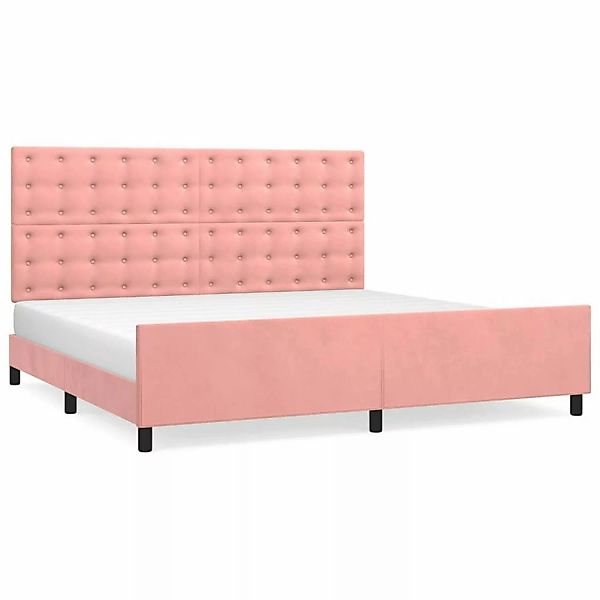 vidaXL Bettgestell mit Kopfteil Rosa 200x200 cm Samt Modell 61370798 günstig online kaufen