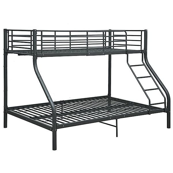 furnicato Bett Etagenbettgestell Schwarz Metall 140x200 cm/90x200 cm (1-tlg günstig online kaufen
