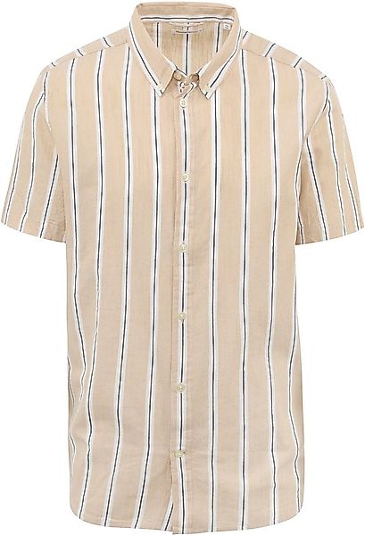 KnowledgeCotton Apparel Hemd Streifen Beige - Größe M günstig online kaufen