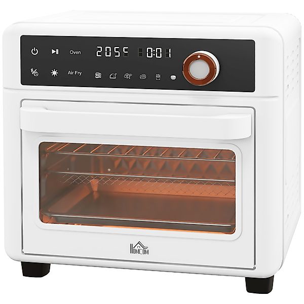 HOMCOM Mini-Tischbackofen 13L 1200W Heißluftfritteuse mit 12 Heizmodi Timer günstig online kaufen