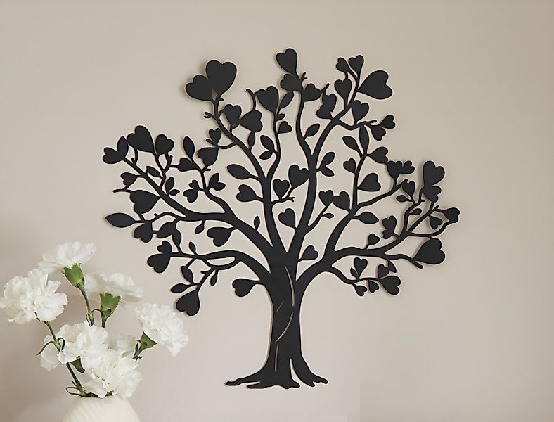 Dekoleidenschaft Metallbild "Herzbaum" Wandbild aus Metall, günstig online kaufen