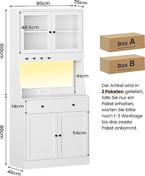 MSMASK Küchenbuffet Küchenschrank, Buffetschrank Hochschrank mit günstig online kaufen