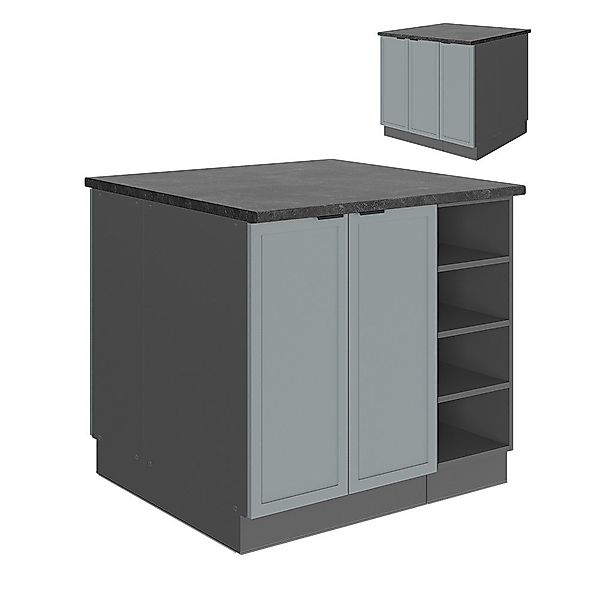 Vicco Unterschrank Fame-Line, Hellblau-grau/Anthrazit, 90 cm günstig online kaufen
