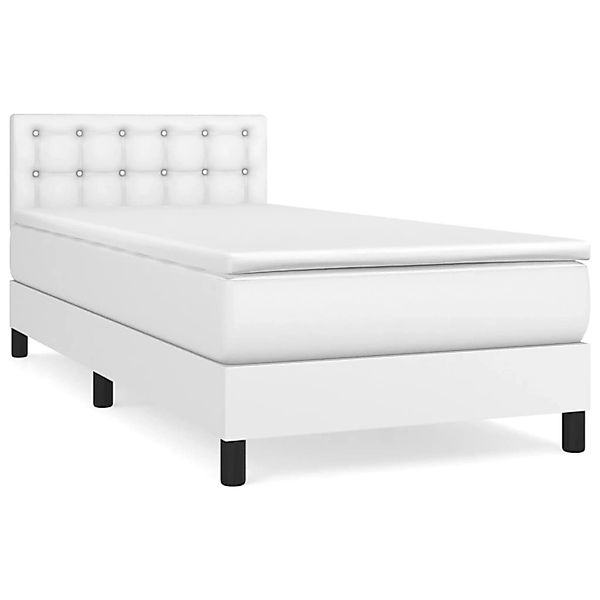 vidaXL Boxspringbett mit Matratze Weiß 80x200 cm Kunstleder1389794 günstig online kaufen