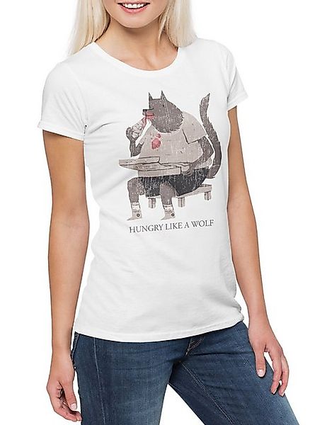 Urban Backwoods Print-Shirt Hungry Like A Wolf Damen T-Shirt Rotkäppchen Bö günstig online kaufen