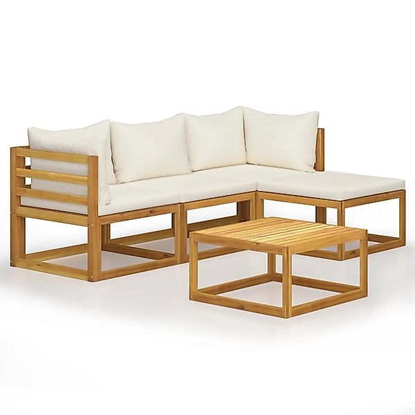 vidaXL Gartenlounge-Set 5-tlg. Garten-Lounge-Set mit Kissen günstig online kaufen