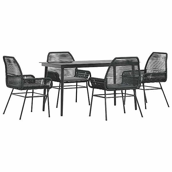 vidaXL 5-Tlg Garten-Essgruppe mit Kissen Schwarz Poly Rattan Glas 3334466 günstig online kaufen