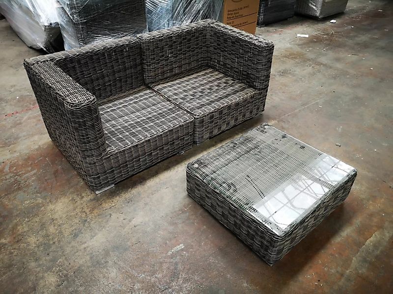 #HBM 1198: Sofa bestehend aus 2 Eckelementen mit Tisch Pamplona 5mm-grau-me günstig online kaufen