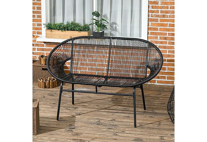 Outsunny Gartenbank Polyrattan Sitzbank 2-Sitzer Rattanbank bis 260 kg bela günstig online kaufen
