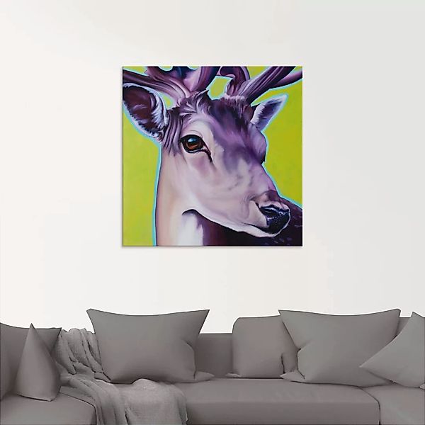 Artland Glasbild "Hirsch grün", Wildtiere, (1 St.), in verschiedenen Größen günstig online kaufen