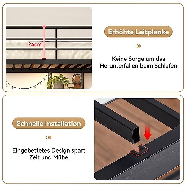 OKWISH Metallbett Metallisches Bett für moderne Lebensräume (Einzelbett, Fu günstig online kaufen