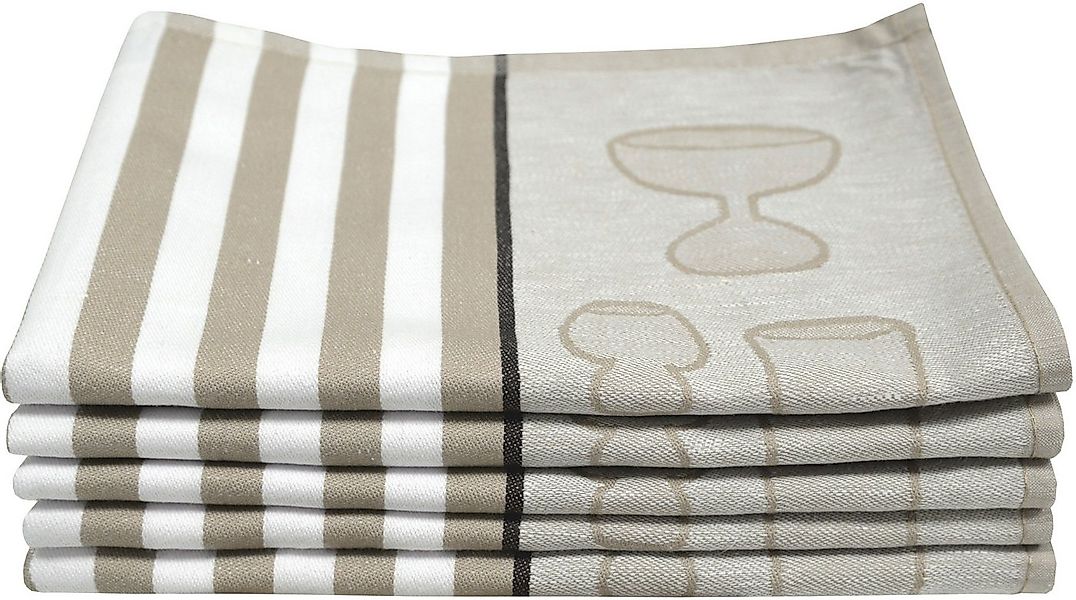 Dyckhoff Geschirrtuch Gläser / Halbleinen, (Set, 5-tlg), mit Gläser & Strei günstig online kaufen