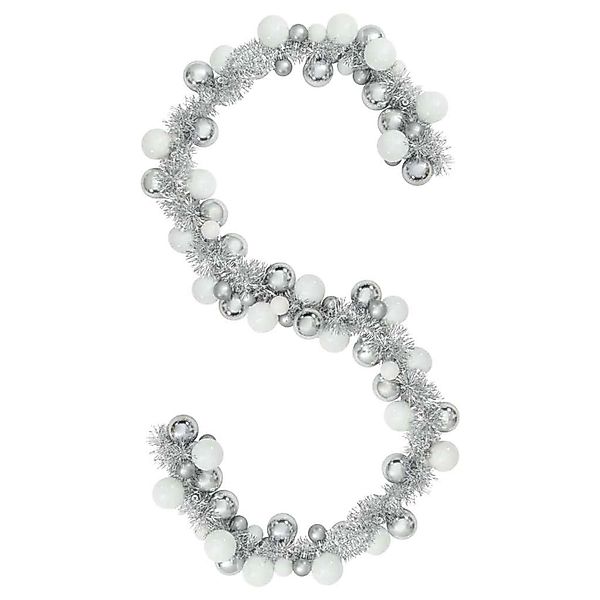 vidaXL Weihnachtskugelgirlande Weiß und Silber 186 cm Polystyrol 42019696 günstig online kaufen