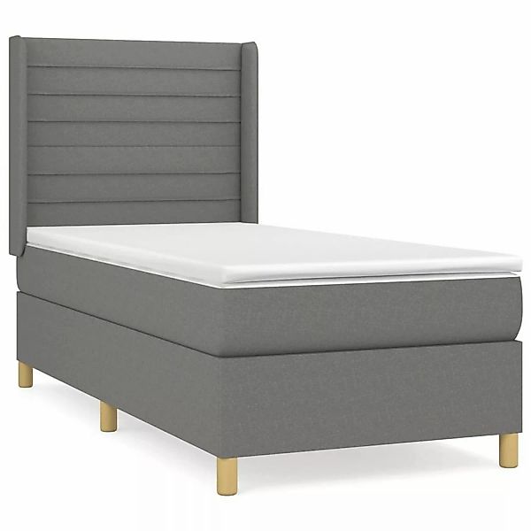 vidaXL Boxspringbett mit Matratze Dunkelgrau 80x200 cm Stoff1378039 günstig online kaufen