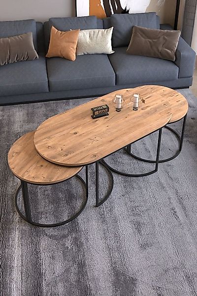 en.casa Couchtisch (3-St., Couchtisch + 2 Beistelltische), 3-teiliges Set, günstig online kaufen