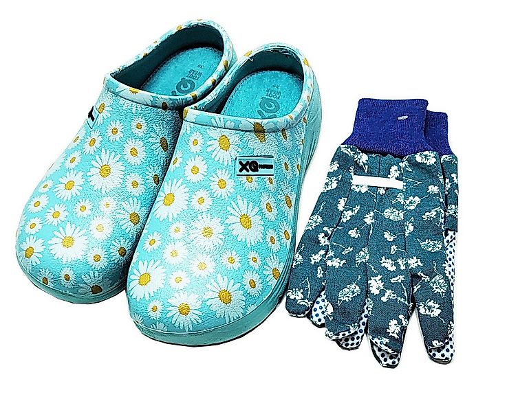 Steinnacher Bärbel Damen Gartenclogs Multi Aqua mit Handschuhen Clog günstig online kaufen