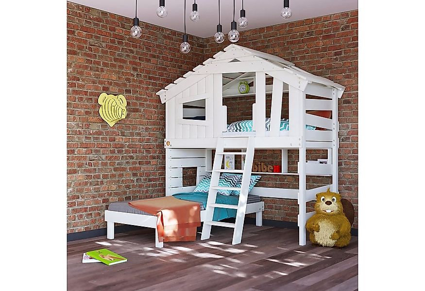 bibex Hochbett ALPIN CHALET Hochbett, Kinderbett, Etagenbett - Creme-Beige günstig online kaufen