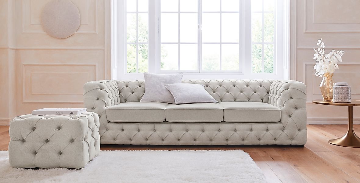 Home affaire Chesterfield-Sofa »Kalina« klassische Chesterfield-Knopfheftun günstig online kaufen