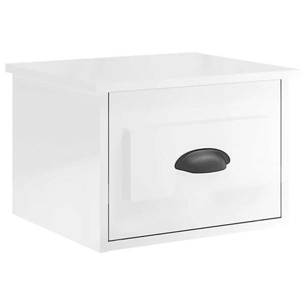 vidaXL Nachttisch Wand-Nachttisch Hochglanz-Weiß 41,5x36x28 cm günstig online kaufen