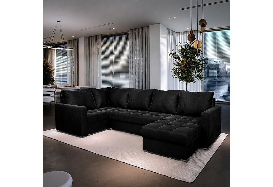 Masseno Ecksofa LORIVO mit Schlaffunktion U-Form, Sofa mit Bettkasten günstig online kaufen