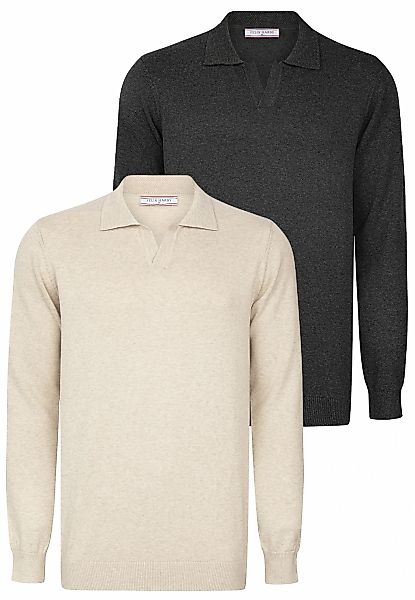 Felix Hardy Polokragenpullover "Pullover mit Polo-Kragen 2er-Pack" günstig online kaufen