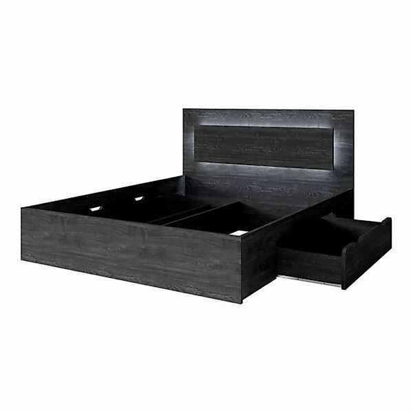 Lomadox Bettgestell TORTONA-166, Doppelbett 180x200cm, Esche, mit Schublade günstig online kaufen