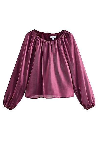 Next Langarmbluse Organza-Bluse mit voluminösen langen Ärmeln (1-tlg) günstig online kaufen