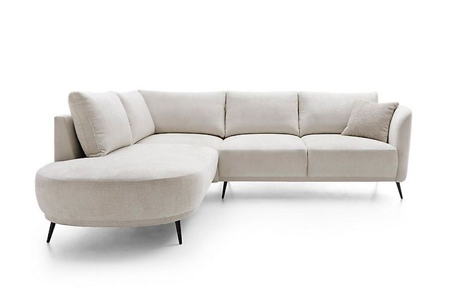 Goldstoff Ecksofa Aurora Ecksofa mit Recamiere rechts, Beige – Modernes Des günstig online kaufen