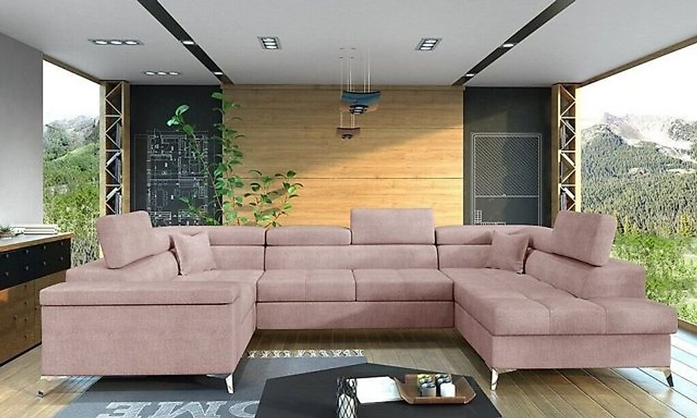 JVmoebel Ecksofa U-Form Sofa Couch Polster Schlafsofa Bettfunktion Wohnland günstig online kaufen