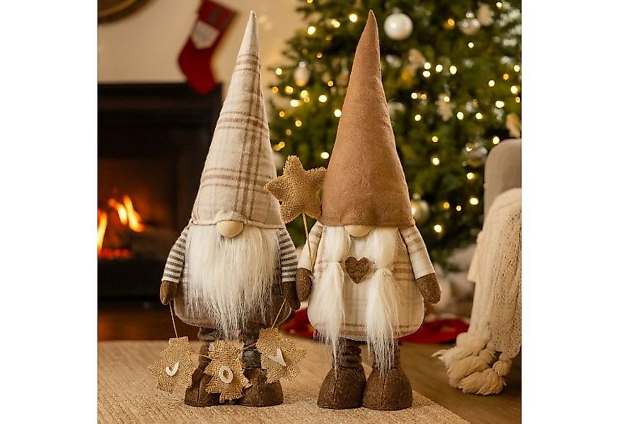 Online-Fuchs Dekofigur süßer Weihnachtswichtel mit großer Zipfelmütze & Tel günstig online kaufen