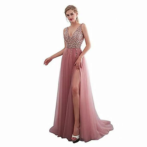 RUZU UG Sommerkleid Abendkleid/Cocktailkleid mit Pailletten und V-Ausschnit günstig online kaufen