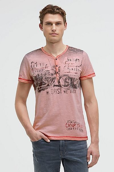 CAMP DAVID Henleyshirt mit offener Kante am Ausschnitt günstig online kaufen