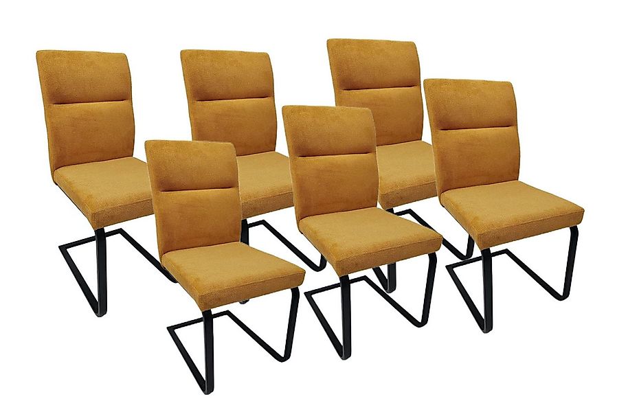 YOZI Esszimmerstuhl 6st. Freischwinger Esszimmer Polsterstuhl Polyester Met günstig online kaufen