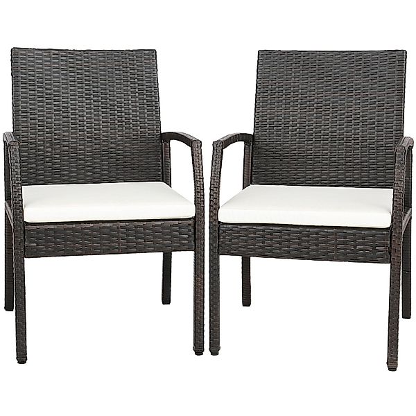 COSTWAY Gartenstuhl, 2er Set, Rattan, Akazie, günstig online kaufen