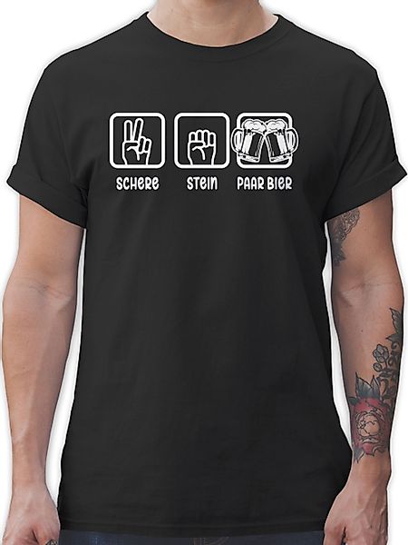 Shirtracer T-Shirt Schere Stein Paar Bier günstig online kaufen