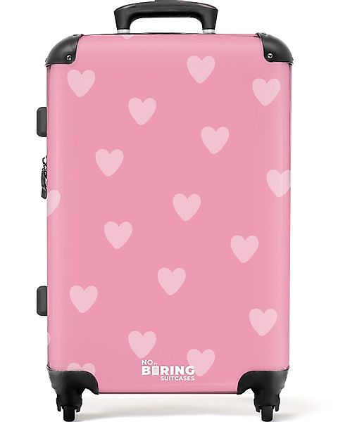 NoBoringSuitcases.com© Hartschalen-Trolley Herzen - Rosa 67 günstig online kaufen