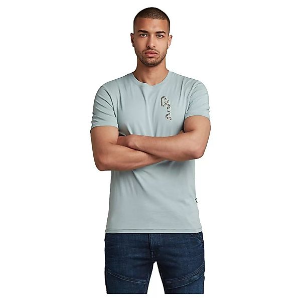 G-star Back Graphic 89 Slim Kurzarm Rundhals T-shirt L Synthetic Blue günstig online kaufen