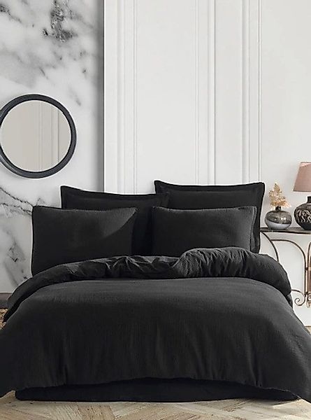 Sandiik Bettwäsche Musselin Bettwäsche in Pure Black aus 100% Baumwolle, 10 günstig online kaufen