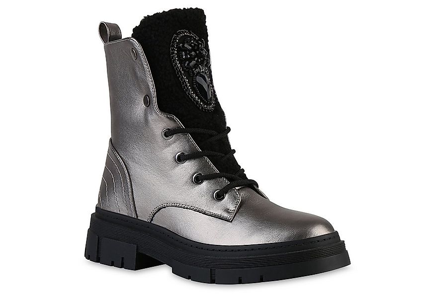 VAN HILL 841889 Schnürstiefelette Damen-Winterstiefel mit Kunstpelz und Zie günstig online kaufen