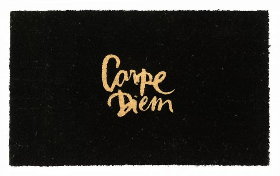 Fußmatte schwarz "Carpe Diem" aus Kokos günstig online kaufen
