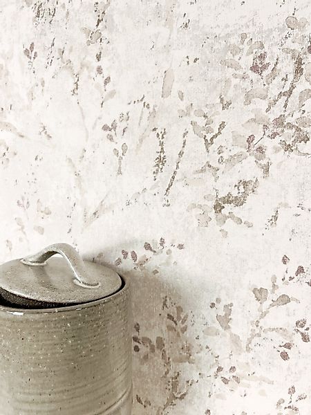 Newroom Vliestapete, Beige Tapete Floral Blätter günstig online kaufen