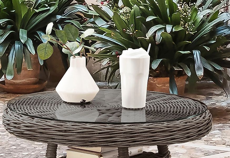 Destiny Gartentisch »MALAGA«, Ø: 60cm x H: 55cm, Aluminium, Polyrattan günstig online kaufen