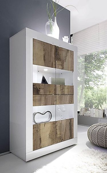 Home affaire Vitrine "Basic Höhe 162 cm, Standvitrine mit 4 Türen - Metallg günstig online kaufen