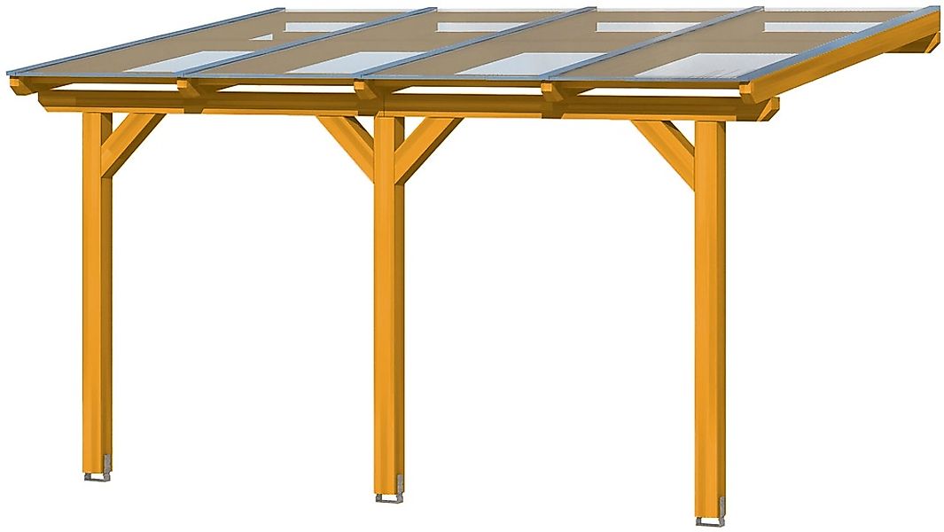 Skan Holz Terrassenüberdachung Andria 434 x 400 cm Leimholz Eiche hell günstig online kaufen