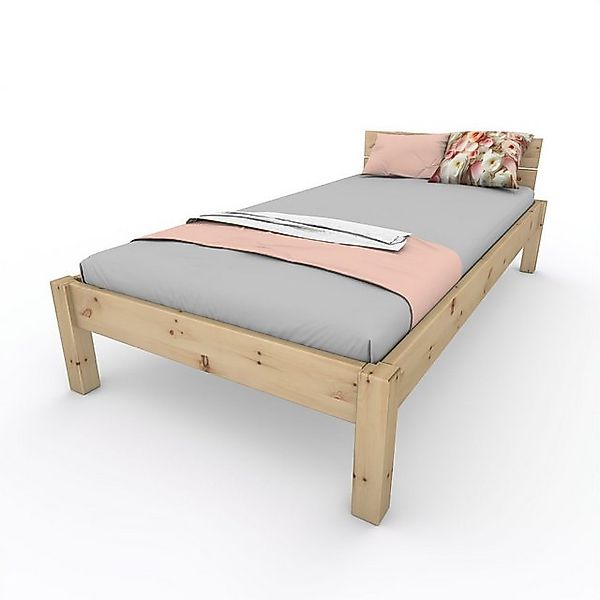 TUGA-Holztech Massivholzbett Pfostenbett "metallarm" Zirbe Massivholz "Dayb günstig online kaufen