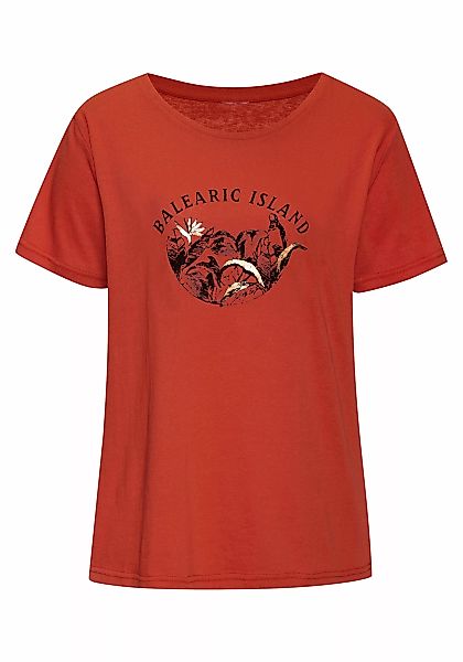 Vivance T-Shirt "mit schimmerndem Frontprint", aus weicher Baumwoll-Qualitä günstig online kaufen