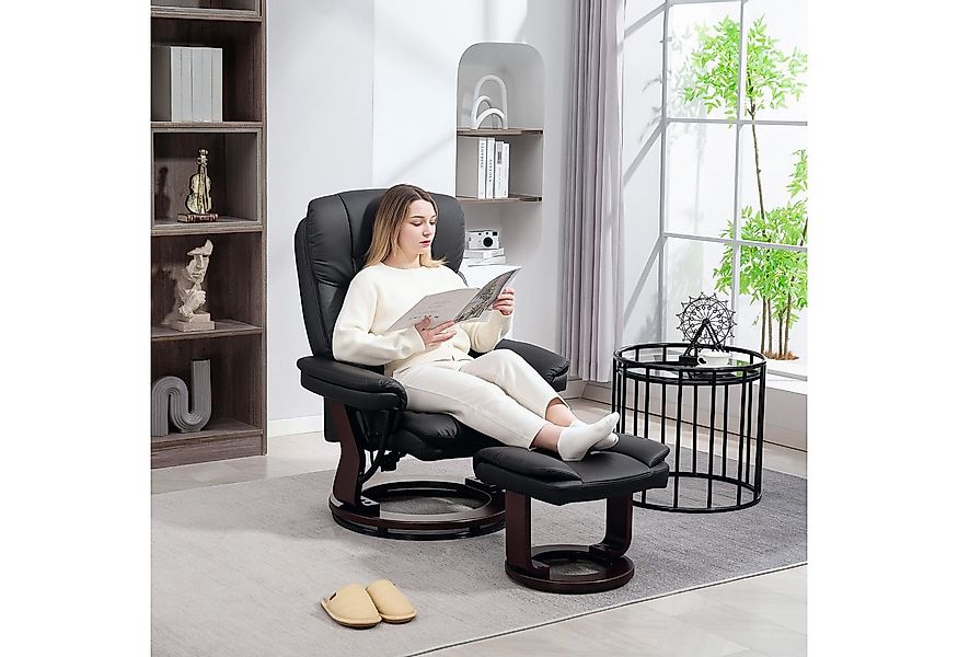 HOMCOM Relaxsessel 360°drehbarer TV-Sessel mit Hocker, Taschenfeder (Ruhese günstig online kaufen