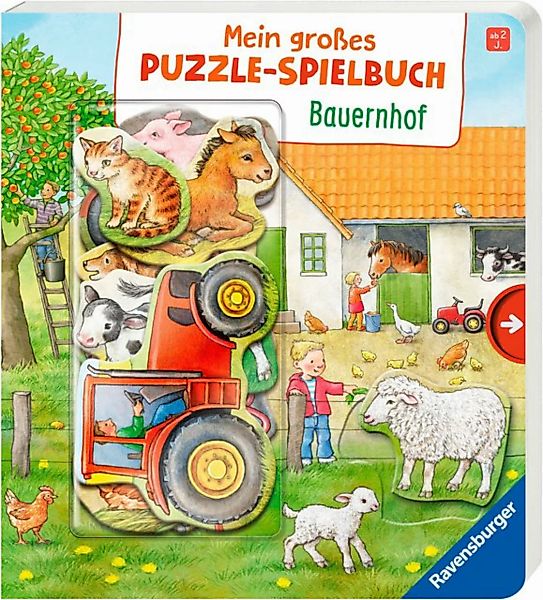 Ravensburger Buch Pappbilderbuch, Mein großes Puzzle-Spielbuch: Bauernhof günstig online kaufen