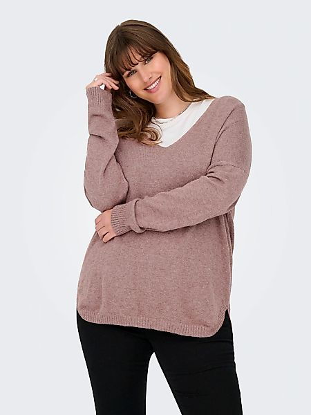 ONLY CARMAKOMA V-Ausschnitt-Pullover "CARMARGARETA LS PULLOVER KNT NOOS" günstig online kaufen