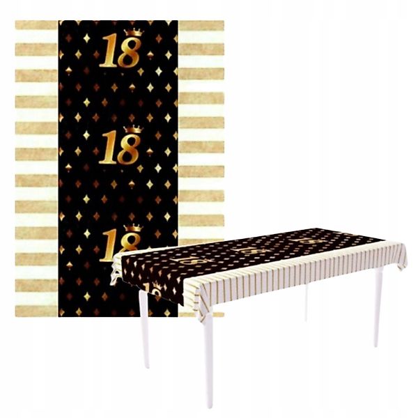 Festivalartikel Tischdecke Elegante, schwarze & goldene günstig online kaufen